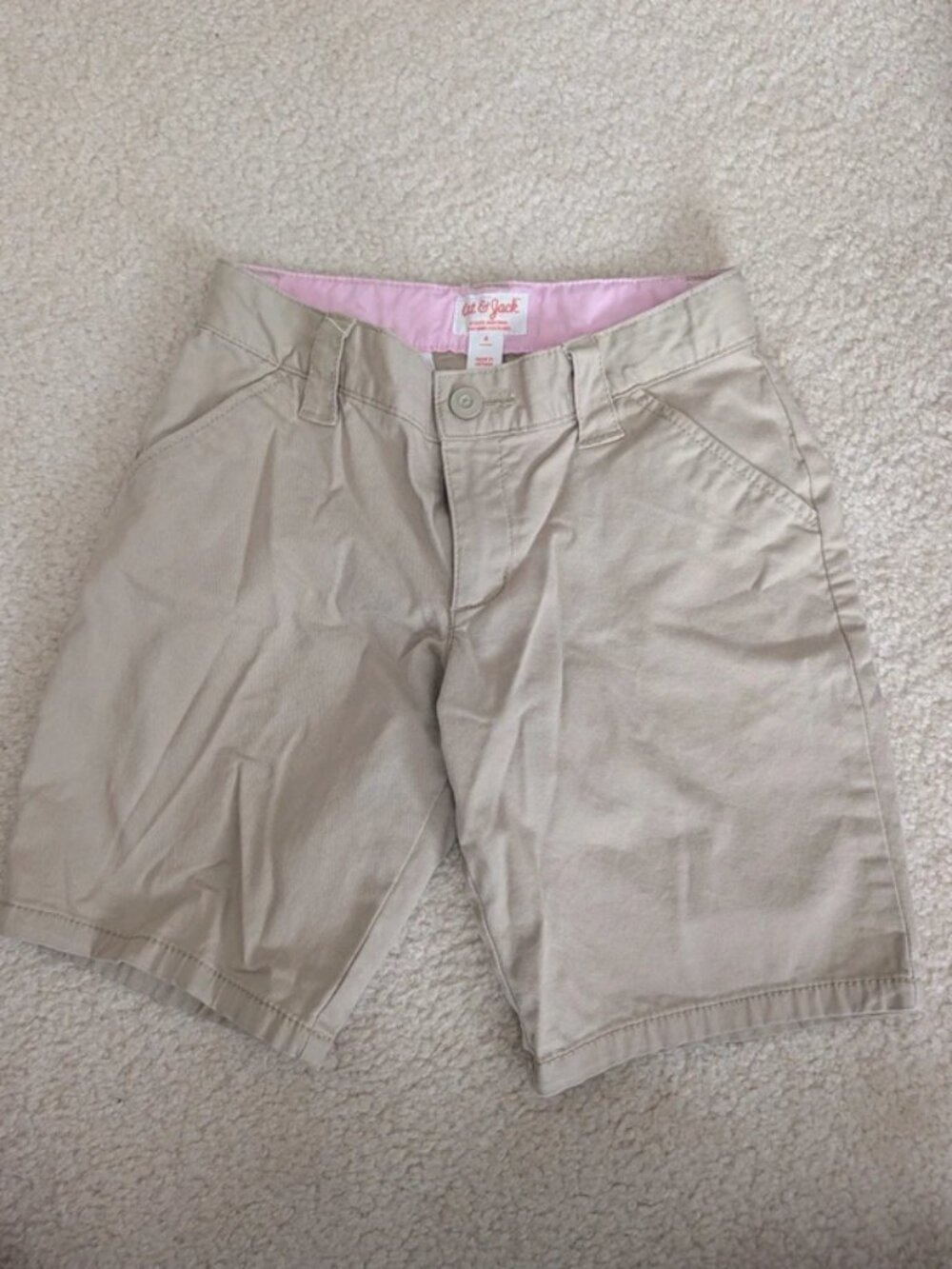 Cat & jack size 6 khaki uniform school shorts adjustable waist band